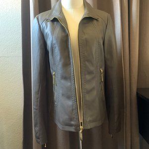 Ellen Tracy Dark Brown Faux Leather Jacket